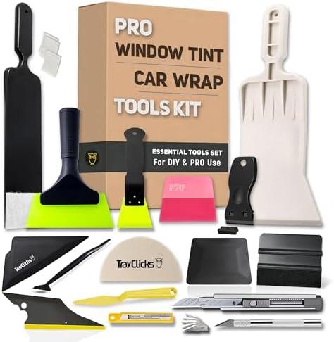 Window Tint Tools kit Vinyl Wrap Tool for Car Tinting Windshield Back Window Squeegee Bulldozer Squeegee Scrubber Paddle Rubber for Car Wrapping PPF Film Installation Auto Tint Kit Professional