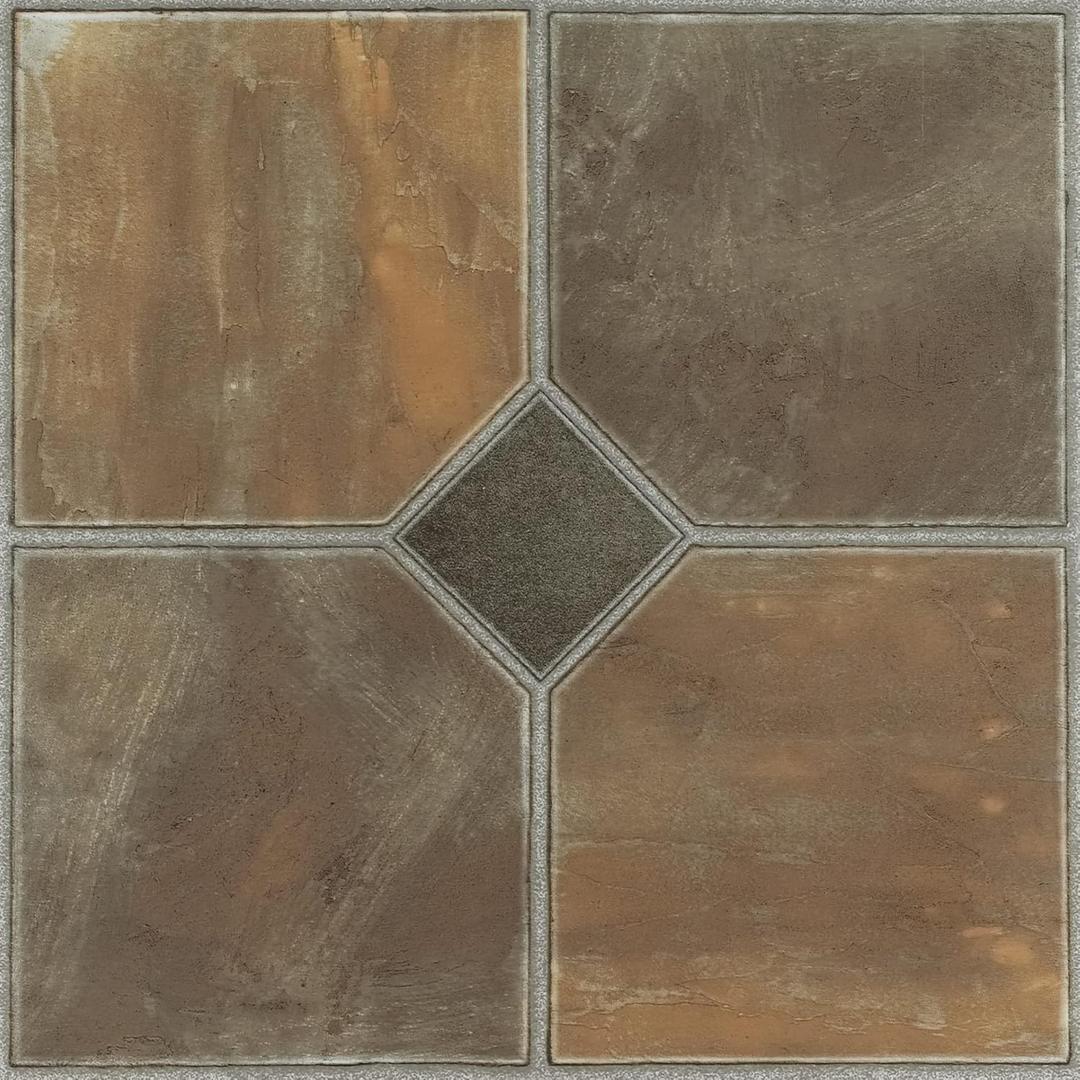 Nexus Self Adhesive 12-Inch Vinyl Floor Tiles, 20 Tiles - 12" x 12", Rustic Slate Pattern - Peel & Stick, DIY Flooring for Kitchen, Dining Room, Bedrooms & Bathrooms by Achim Home Decor