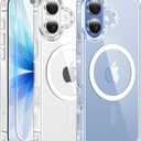 FNTCASE for iPhone 17 Case Clear: Magnetic Phone Cases with Screen Protector Drop Proof Compatible with Magsafe Slim Anti Yellowing Rugged Shockproof Protective Transparent Cell Cover (A-Clear)