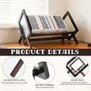 CD/DVD Storage Rack Wooden CD Holder Holds Up to 26 DVD Cases, Rustic Style Desktop Media Organizer Stand, Blu-ray CD Storage Shelf for Video Games, VHS Tapes and Desktop Organization