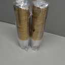 I00000 50PCS Gold Plastic Cups,10 oz Clear Plastic Cups with Gold Trim, Beer Mugs，Disposable Hard Cup For Party, Premium Cup Perfect for Wedding & Party