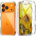 IDweel for iPhone 17 Pro Max Case with Build in Screen Protector, Slim Fit & Lightweight, Heavy Duty Protection Shock Resistant Shockproof Full-Body Shock Absorption Clear Hard Bumper Cover,HD Clear