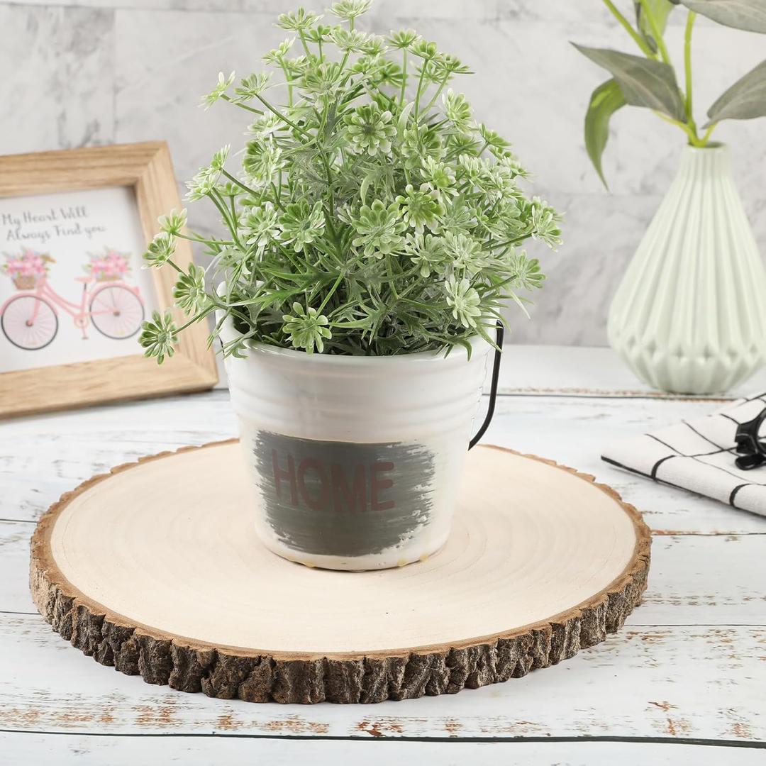 3 pcs Large Wood Slices for Centerpieces 9-10 inches Wood Rounds for Tables Decor Rustic Wood Circles for DIY Crafts and Wedding Decor Round Wooden Discs Wood Slice Ornaments