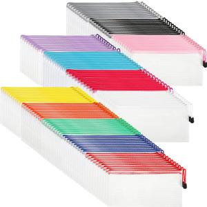 Sherr 120 Pcs Mesh Zipper Pouch Bulk Small Pencil Bags Waterproof Mesh Bags with Zipper PVC Document Pouch for School Office Travel(White)