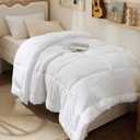 Bedsure Comforter Duvet Insert - Quilted Comforters Twin Size, All Season Duvet, Down Alternative Bedding, with 8 Tabs, Gifts for Women/Men, White, Twin 88 x 68 Inches