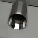 LCGP 2.5" inlet Universal Diesel Exhaust Tip 4" Outlet 09" Long Tail Tip, Polished & Double Wall Angle Cut, 304 Stainless Steel, 2-Pack