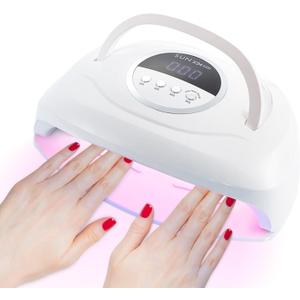320W UV LED Nail Lamp, Professional UV Nail Dryer Light with 84Pcs LED Beads, Fast Gel Curing 4 Timer Setting Auto Sensor, Portable Handle Gel Polish for Salon and Home Nail Art Tools