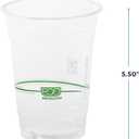 ECO PRODUCTS GreenStripe Clear Compostable 16oz PLA Plastic Cups, Case of 1000, Disposable Renewable Plant-Based Cold Cups, For Cold Drinks & Snacks, BPI Certified, ASTM Compliant.