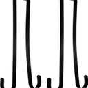 2 Pcs 15 Inches Double Sided Wreath Hanger Over The Door Large Metal Hook for Christmas Wreath Front Door Hanger Easter Holiday Front Decor Holds 2 Wreaths with Sided (Black)