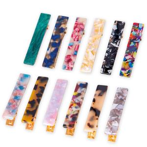 2 x 12 PCS Acrylic Resin Alligator Barrettes For Women Small Cute Clips For Thick Thin Hair Fashion Decorative Accessories,Multicolor