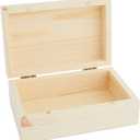 Bright Creations Wooden Boxes - 4 Pack, 5.5 x 3.5 x 2 in, Unfinished Pinewood - Wood Box with Hinged Magnetic Lid - DIY Crafts & Storage