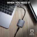 PEPPER JOBS USB C to Ethernet Adapter, Gigabit Ethernet Adapter to USB 3.0 Type-C Ethernet Network Adapter, Portable Thunderbolt Adapter, Laptop USB C Hub forMacBook Air/Pro, XPS, USB-C Device