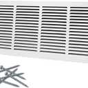 24"W x 10"H [Duct Opening Size] Steel Return Air Grille, Air Return Vent Cover for Ceiling and Sidewall - HVAC Air Vent Covers - [Outer Dimensions: 25.75"W x 11.75"H]