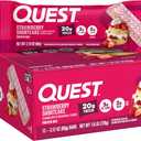 Quest Nutrition Protein Bars, Strawberry Shortcake, 20g Protein, 2g Sugar, 3g Net Carbs, 10g Fiber, Gluten Free, 12 Count (BB: 06/25/26)