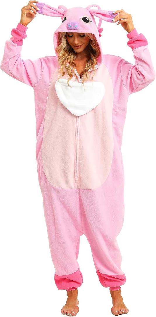 BGOKTA Halloween Animal Onesie Pajamas for Adults Costume Cosplay Homewear One Piece (Small, Zipper-lty1-p)