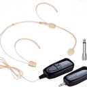 Wireless Headset Microphone, 2.4G Skin Tone Head Mic, Beige Charging Microphones for Voice Amplifier PA System Speaker, 160ft Range, Ideal for Teachers Tour Guides Fitness Coaches Conferences