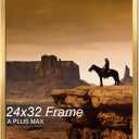 A PLUS MAX 24x32 Picture Frame Gold Light Weight Wall Mount