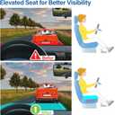 Car Seat Cushion: Ergonomic Memory Foam Car Cushion for Sciatica Pain Relief, Larger Driving Seat Pillow for Short Drivers on Long Drives - Butt Pillow for Truck, Office, Wheelchair - Gray