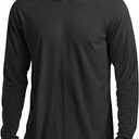 MAGCOMSEN Men's Hooded UPF 50+ Sun Protection T Shirts Long Sleeve Athletic Fishing Shirts Rash Guards (XX-Large, Black)