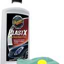 Meguiar's PlastX Clear Plastic Cleaner & Polish (10 oz) Bundle with Microfiber Cloth & Foam Pad (3 Items)