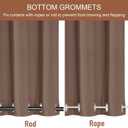 RYB HOME Windproof Outdoor Curtains - Waterproof Blackout Shade Thermal Insulated Drapes for Patio Screen Porch Gazebo Pergola Garage Sun Room, 52 Width x 90 Length, 2 Panels, Mocha