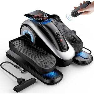 Large Size Under Desk Elliptical Machine,Electric Leg Exerciser for Seniors,12 Adjustable Speeds&12 Modes with Remote Control,Elastic Rope,Manual&Auto Mode for Home Office