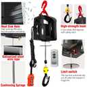 Electric Hoist Winch 3 in 1,1100lbs Electric Hoist 110 Volt 1500W Portable Electric Winch with Remote Control/Manual/Cable,Chain Hoist Overload Protection 25ft Lifting Height for Towing&Copper Motor