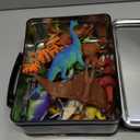 Dinosaur Toys for Kids 3-5-7-14 Realistic Plastic Dinosaur Figures with Metal Storage Box & Learning Booklet - Educational Dino Figure Toys for Boys Girls Toddlers