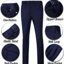 Mens Suit Slim Fit 3 Piece Double Breasted Suit Men Formal Tuxedo Set Casual Wedding Prom Groom Suits (Blue, XXL)