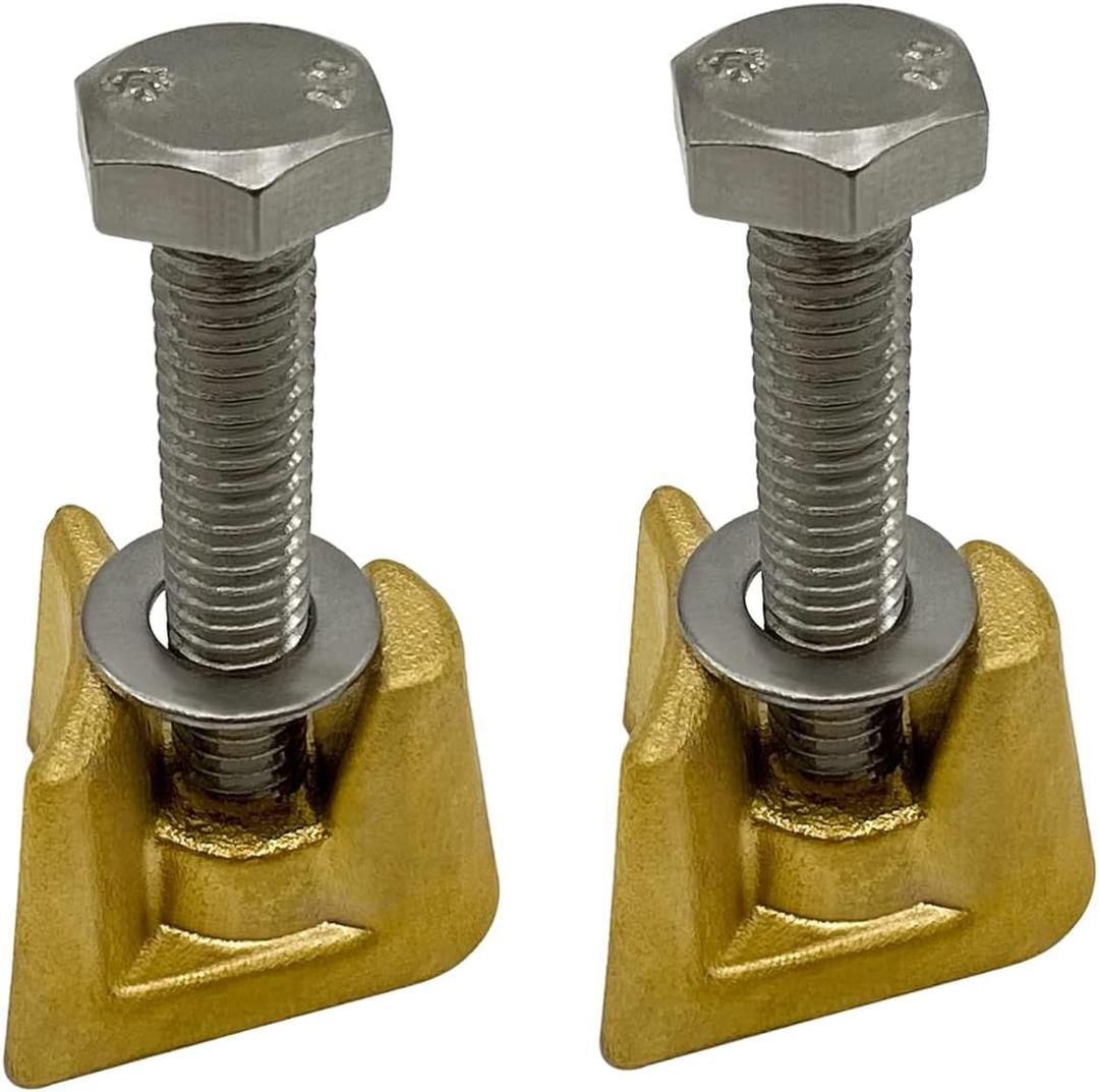 Poolzilla 2 Pack Bronze Wedge Assembly for 4" Rail Anchors - (1) Wedge, (1) Bolt & (1) Washer, for Pool Ladders