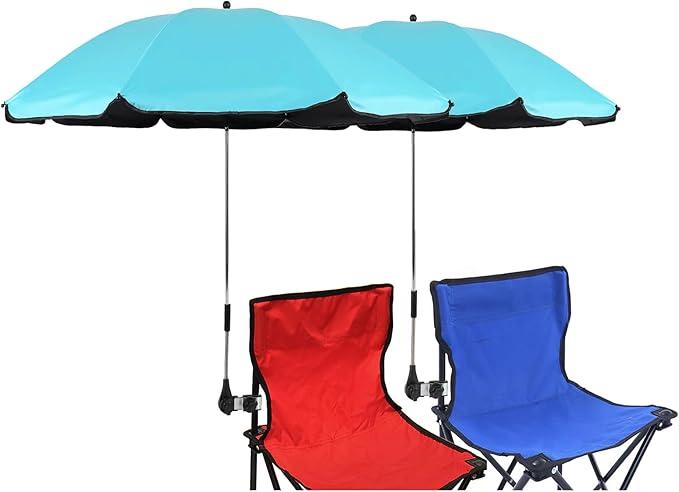 1 Pack Classic 46 Inch D-Blue Portable Umbrellas with Universal Clamp for Patio, Beach, Wheelchair, Golf Carts (Excluding chairs) 