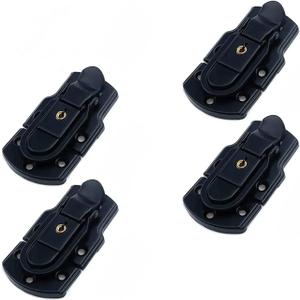 MY MIRONEY Black Suitcase Lock Hasp Luggage Catch Latch Briefcase Latch Hardware Toggle Hasp Lock with Keys Pack of 4