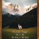 Giftgarden 12x16 Picture Frame Rustic Brown, Fit 30x40cm Diamond Painting Art, 16x12 Thin Poster Photo Frame for Wall Display, Single