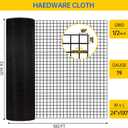 Hardware Cloth, Galvanized Chicken Wire Fence, 19 Gauge Vinyl Coated Wire Mesh Roll, Black Welded Wire Fencing Roll Gopher Wire Mesh Roll for Garden Fencing Rabbit Snake Wire (Black 24IN 100FT)