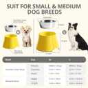Fluffydream Elevated Dog Bowls - Non-Slip with Stainless Steel Bowl, High Capacity (Lemon Yellow 2 Packs, L 860ML/3 Cups)