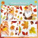 2 x Fall Gnome Window Clings, 93Pcs Thanksgiving Gnome Clings Fall Leaves Window Decals Stickers for Glass Windows for Thanksgiving Autumn Home Party Windows Decorations