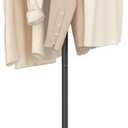 T-shaped Coat Rack Freestanding, Modern Clothes Rack with Rock Slab Base, Heavy-duty Metal Coat Tree for Boutiques, Hallway, Entryway, 68.9 Inches High, Black, GYJ001B