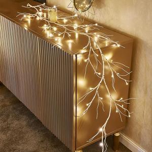 Birchlitland Birch Garland Lights 6FT 48 LED Battery Operated  Lighted Twig Vine with Timer for Christmas Fireplace Decoration Indoor Outdoor Use