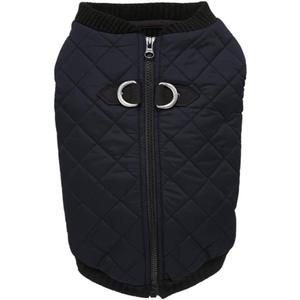 Gooby Fashion Vest Dog Jacket - Black, X-Large - Warm Zip Up Bomber Vest with Dual D Ring Leash - Winter Water Resistant Small Dog Sweater