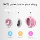 Waterproof Airtag Dog Collar Holder, Silicone & ABS Airtag Holder for Dog & Cat Collars, Ultra-Durable, Lightweight and Protective Airtag Case (Rose&Pink-1, Small)