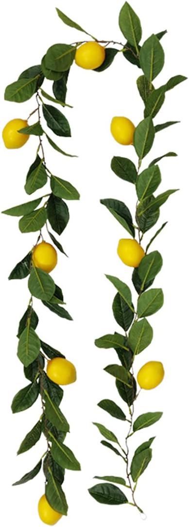 SAHLA 76.7inch Artificial Lemon Garland Greenery Garland with Foam Yellow Lemons Spring Summer Fruit Garland for Wedding Table Decor,210524TW03-357169371,195cm