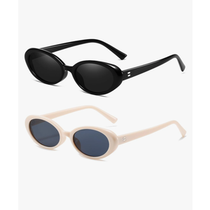 Retro Oval Sunglasses for Women Men Fashion Small Oval Sunglasses 90s Vintage Shades