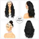 SAPPHIREWIGS Headband Wig for Black Women Loose Body Wave Synthetic Hair Wavy Glueless None Lace Front Wigs Natural Black Color Wigs 150% Density 26inch
