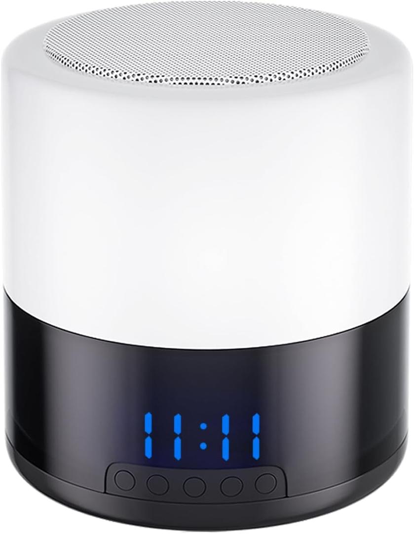 Security Camera Indoor for Home - Bluetooth Speaker - Homekit Camera - 1080P Clock Camera with 160Rotating Viewing Angle - Night Light - AI Motion Detection (Transparent Black)