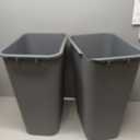 Amazon Basics Rectangular Commercial Office Wastebasket, Easy to Clean, 10 Gallon, Grey, 2-Pack
