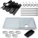 Replacement Parts for Nexgrill 720-0882A 720-0925P 720-0925 720-0896 720-0896B 720-0896E, Grease Tray, 5 Pack Burner Tubes & Ignitors & Flame Tamers for Nexgrill 5 Burner 720-0882A Gas Grill