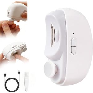 Electric Nail Clippers for Seniors,2026 New 3-in-1 Easyclip Smart Nail Clipper for Baby and Adults,Automatic Electric Nail Clipper with Polishing and Led Light,Suitable for Fingernail Toenails(White)