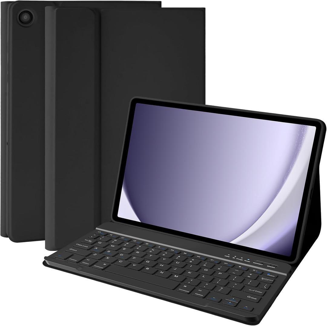 Keyboard Case for Samsung Galaxy Tab A9 Plus/A9+ 5G 11 Inch 2023, Samsung A9 Plus Tablet Case with Detachable Wireless Bluetooth Keyboard (SM-X210/X216/X218) - Black