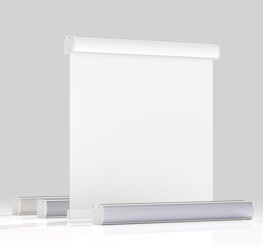 Blackout Roller Shades for Windows, Cordless Roller Blinds with Cassette Valance, Thermal Insulated Fabric UV Protection, Window Shades for Home,Office,Bedroom,Door, Pure White,32.5"W x 48"H