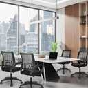 NEO CHAIR Office Computer Ergonomic Mid-Back Mesh Desk Chair, Dark Black, 22.8 x 22.44 x 36 inches